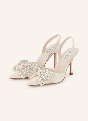 Steve Madden Czółenka Z Odkrytą Piętą Lovies Z Ozdobnymi Kamykami beige