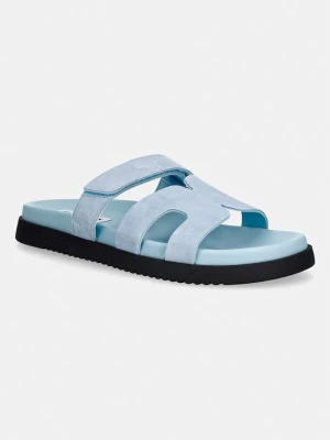 Steve Madden klapki damskie nubukowe Missile niebieski