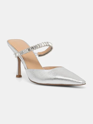Steve Madden klapki skórzane Brecki-R damskie kolor srebrny na szpilce 11003897
