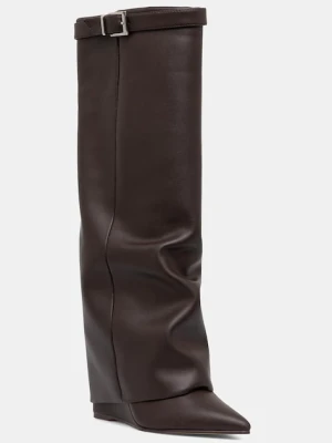 Steve Madden kozaki Corenne damskie kolor brązowy na koturnie 11003418