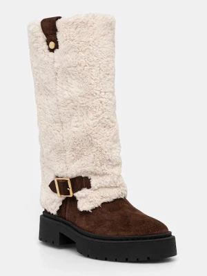 Steve Madden kozaki Godiva damskie kolor beżowy na platformie 11003413
