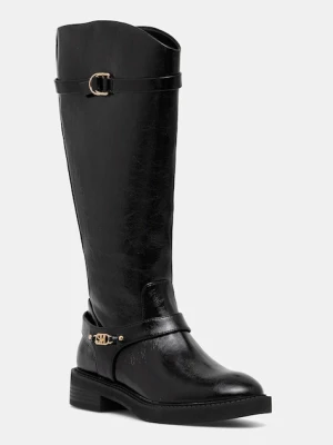 Steve Madden kozaki Landslide damskie kolor czarny na płaskim obcasie 11004979