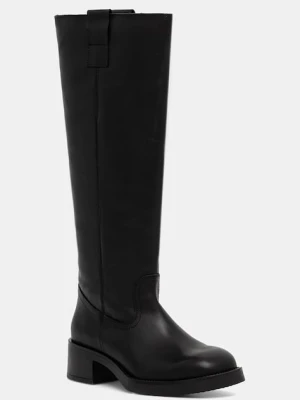 Steve Madden kozaki skórzane Banner damskie kolor czarny na słupku 11003092