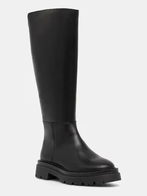 Steve Madden kozaki skórzane Kaja-W damskie kolor czarny na płaskim obcasie 11004946