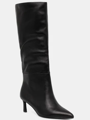 Steve Madden kozaki skórzane Lavan damskie kolor czarny na szpilce 11003290