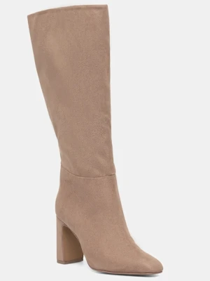 Steve Madden kozaki Speedway damskie kolor beżowy na słupku 11003284