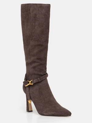 Steve Madden kozaki zamszowe Sirrens damskie kolor brązowy na szpilce 11004776