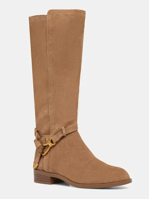 Steve Madden kozaki zamszowe Xtreme damskie kolor brązowy na płaskim obcasie 11005013
