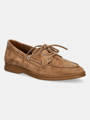 Steve Madden mokasyny zamszowe Ports damskie kolor brązowy na płaskim obcasie 11003906