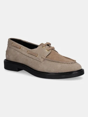 Steve Madden mokasyny zamszowe Rummored damskie kolor beżowy na płaskim obcasie 11004853