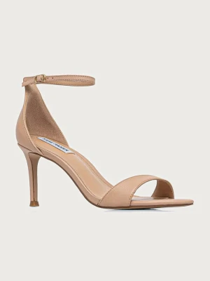 Steve Madden sandały na wysokim obcasie skórzane Necy beżowy