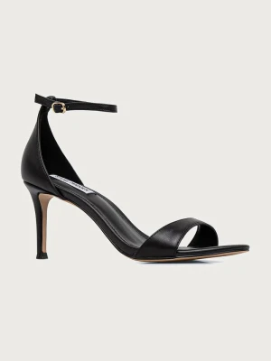 Steve Madden sandały na wysokim obcasie skórzane Necy czarny