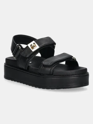 Steve Madden sandały skórzane Bigmona damskie kolor czarny na platformie SM11003458