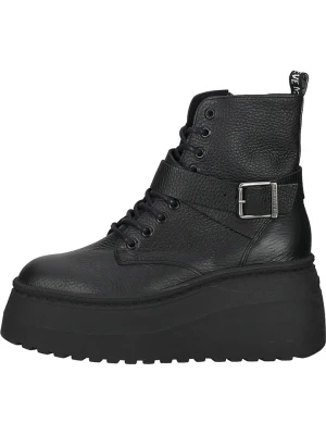 Steve Madden Skórzane botki w kolorze czarnym na koturnie rozmiar: 41