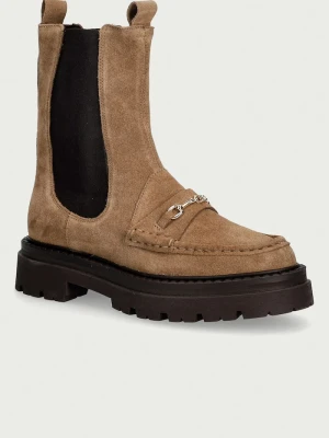 Steve Madden sztyblety damskie zamszowe Kasey beżowy