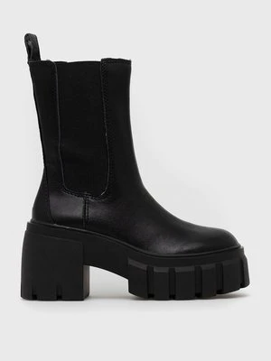 Zdjęcie produktu Steve Madden sztyblety skórzane Ballistic damskie kolor czarny na słupku SM11002152