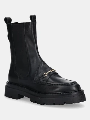 Steve Madden sztyblety skórzane Kasey damskie kolor czarny na płaskim obcasie 11004947