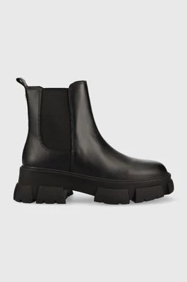 Steve Madden sztyblety skórzane Tunnel damskie kolor czarny na platformie SM19000015