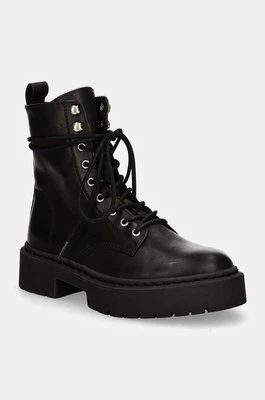 Steve Madden workery skórzane Gusto damskie kolor czarny na płaskim obcasie SM11003330