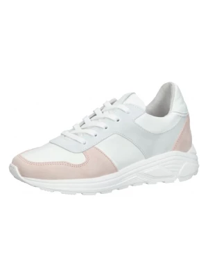 Steven New York Skórzane sneakersy w kolorze biało-jasnoróżowym rozmiar: 38