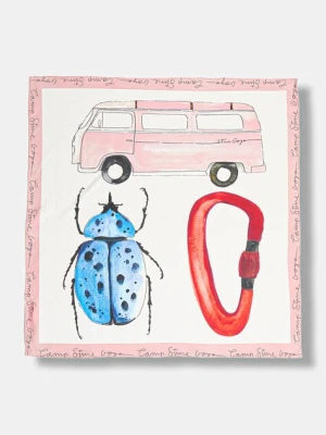 Stine Goya apaszka jedwabna 0 damska kolor biały wzorzysta SG-AW25-A010-2287