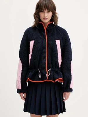 Stine Goya bluza polarowa damska kolor granatowy z aplikacją SG-AW25-J058-2412