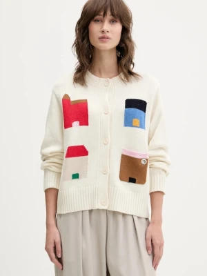 Stine Goya kardigan z dodatkiem wełny damski kolor beżowy lekki SG-AW25-K045-2359