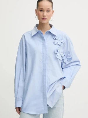 Stine Goya koszula bawełniana damska kolor niebieski relaxed z kołnierzykiem klasycznym SG-PS26-T138-2464