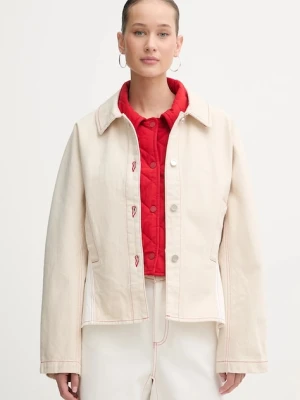 Stine Goya kurtka jeansowa kolor beżowy przejściowa SG-PS26-O007-2453