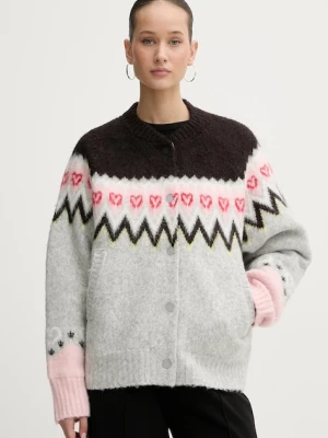 Stine Goya kurtka z domieszką wełny damskie kolor szary przejściowa oversize SG-AW25-J061-2422