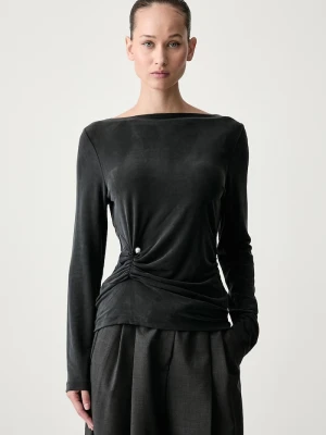 Stine Goya longsleeve damski z cupro szary