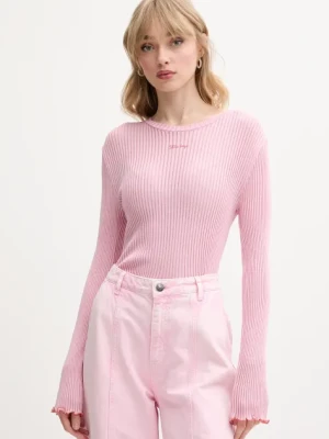 Stine Goya longsleeve jedwabny kolor różowy SG-SS25-T060-2355