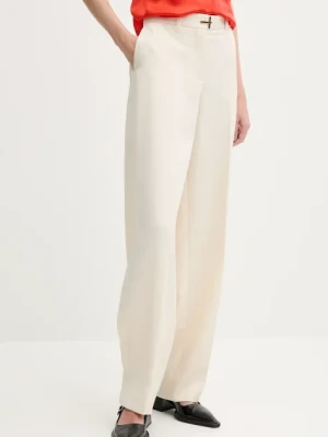 Stine Goya spodnie damskie kolor beżowy szerokie high waist SG-SS25-P082-2347