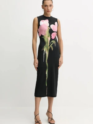 Stine Goya sukienka 0 kolor czarny midi dopasowana SG-AW25-D104-2244