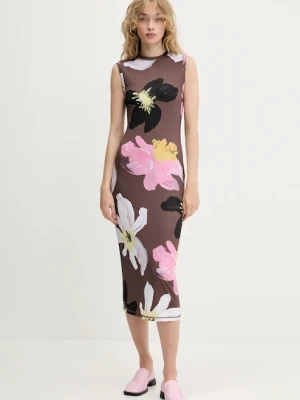 Stine Goya sukienka kolor brązowy midi dopasowana SG-PF25-D104-2244