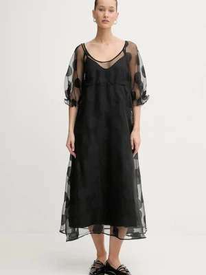 Stine Goya sukienka kolor czarny midi rozkloszowana SG-PS26-D129-2460