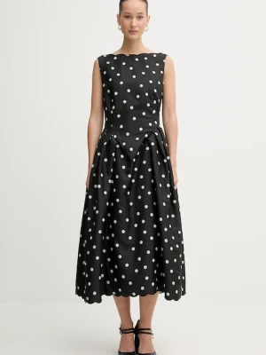 Stine Goya sukienka kolor czarny midi rozkloszowana SG-PS26-D199-2451