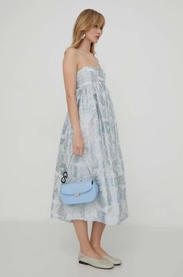 Stine Goya sukienka kolor niebieski midi rozkloszowana SG5716