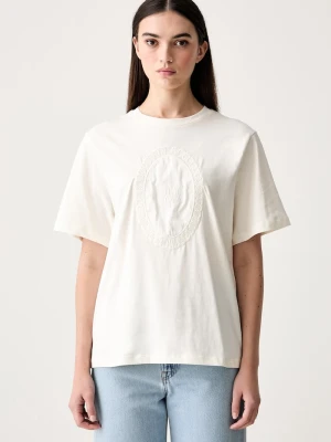 Stine Goya T-shirt damski bawełniany beżowy