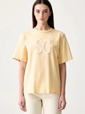 Stine Goya T-shirt damski bawełniany żółty