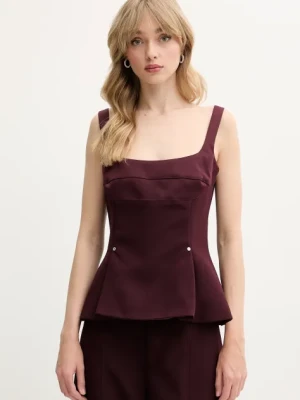 Stine Goya top damska kolor bordowy gładka SG-SS25-T052-2330