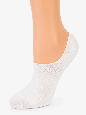 Stopki damskie bawełniane z silikonem na pięcie białe 2pak - Silicon MARILYN