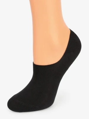 Stopki damskie bawełniane z silikonem na pięcie czarne 2pak - Silicon MARILYN