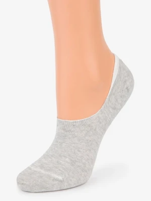 Stopki damskie bawełniane z silikonem na pięcie szare 2pak - Silicon MARILYN