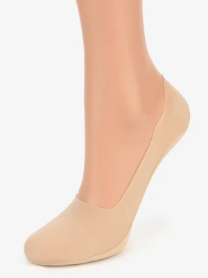 Stopki damskie klasyczne beżowe z silikonowym paskiem 2pak - Comfort Classic MARILYN