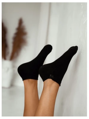 Stopki damskie z kokardką - czarne  magmac 