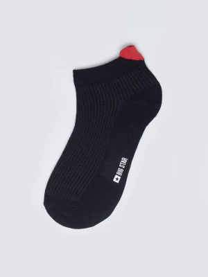 Stopki damskie z wiskozy z sercem czarne Lovelia 906 BIG STAR