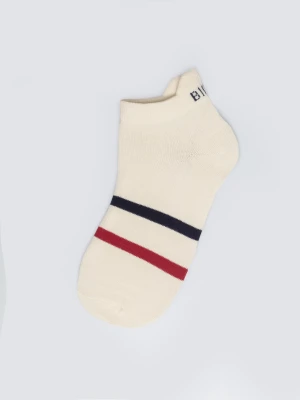 Stopki męskie z dwoma paskami białe Sherlock 100 BIG STAR