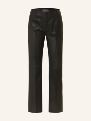 Stouls Spodnie 7/8 Georgette Ze Skóry schwarz