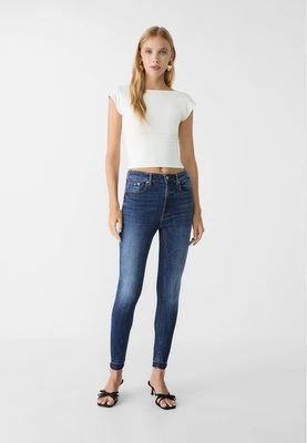 Stradivarius 1400 Jeansy skinny fit z normalnym stanem  Niebieski denim